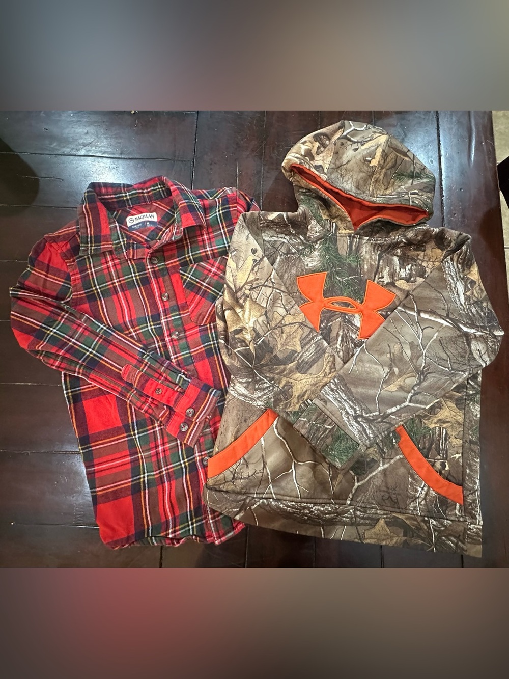 Lot of 2 - Flannel & Camo Hoodie